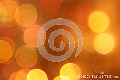 Abstract blurred golden circular bokeh lights Stock Photo