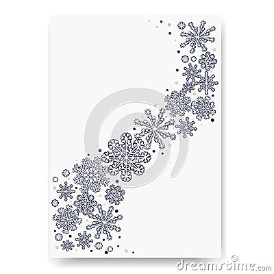 Abstract blurred gradient mesh background with white snowflakes with shadow Vector Illustration