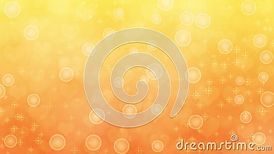 Abstract Blurred Hearts, Sparkles and Bubbles in Yellow and Orange Background Stock Photo