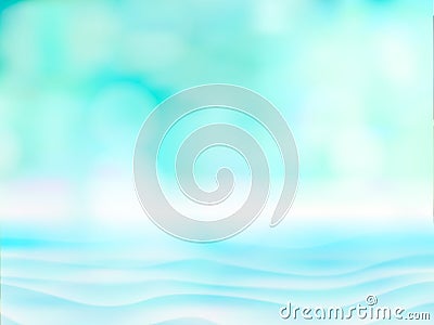 Abstract blurred light on blue water, sea or ocean background for summer season. Empty defocused blue bokeh vector Vector Illustration