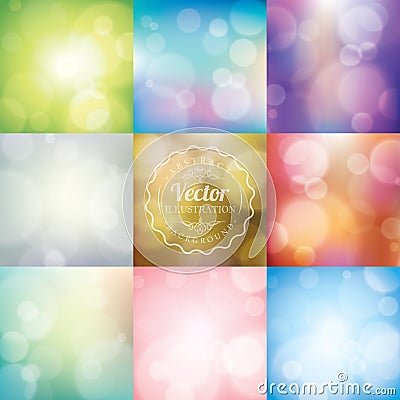 Abstract blurred lights bokeh background Vector Illustration