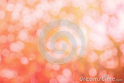 Abstract blurred orange color and peach for background, Blur festival lights outdoor and pink bubble focus texture decoration Stock Photo