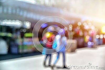 Abstract blurred people and bokeh for background. Stock Photo