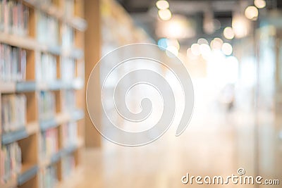 Abstract blurred public library interior background Stock Photo