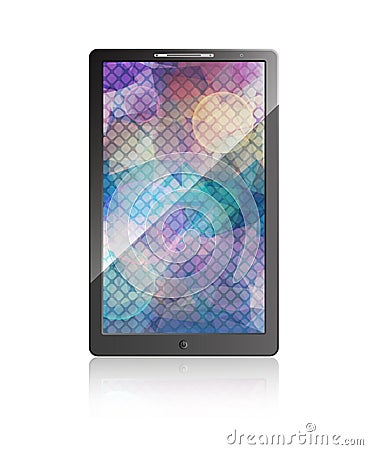 Abstract blurred purple mosaic screen in tablet pc Vector Illustration