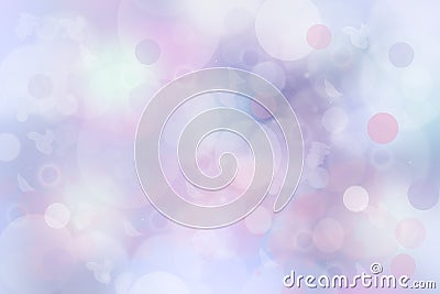 Abstract blurred vivid spring summer light delicate pastel pink blue bokeh background texture with bright soft color circles and Cartoon Illustration