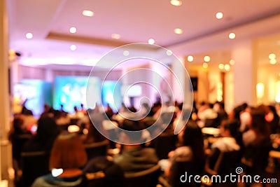 Abstract blurry a lot of people seminar Stock Photo