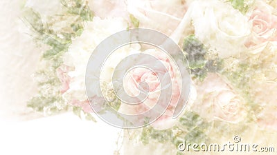 Abstract blurry paper texture background with rose bouquet Stock Photo