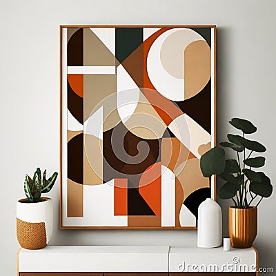 Abstract bohoinspired wall art that incorporate, Generative AI Stock Photo