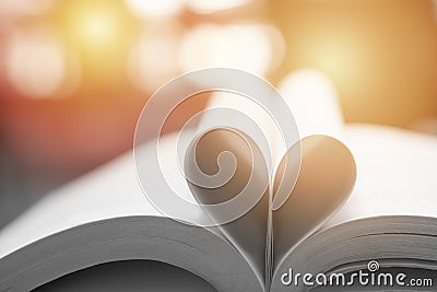 Abstract book in heart shape, wisdom and education concept, world book and copyright day Stock Photo