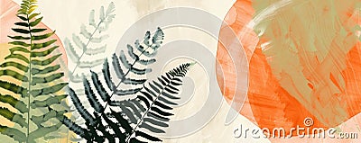 Abstract botanical art with fern leaves Stock Photo