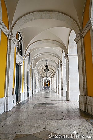 Abstract bottom view of the inside arch in Lisbon Stock Photo