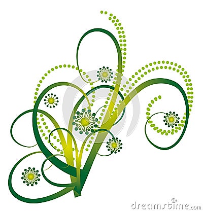 Abstract bouquet of green curls Vector Illustration