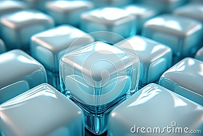 Abstract box background: A 3D representation of abstract boxes creating depth and perspective. Stock Photo