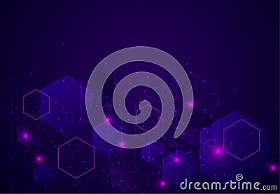 Abstract boxes background. Modern technology with square mesh. Geometric on white background with lines. Cube cell. Vector Vector Illustration