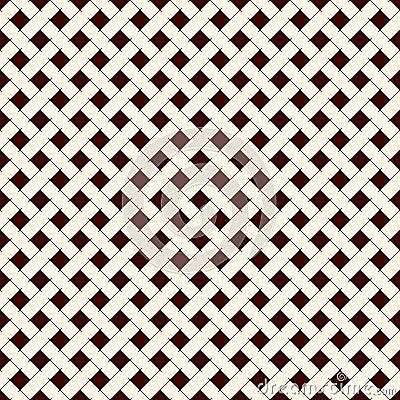 Abstract braiding background. Seamless surface pattern with repeated diagonal weave rectangular tiles. Wicker wallpaper Vector Illustration