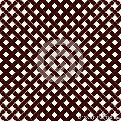 Abstract braiding background. Seamless surface pattern with repeated diagonal weave rectangular tiles. Wicker wallpaper Vector Illustration