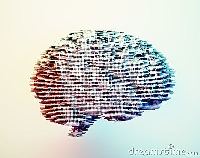 Abstract brain network connections. Brainstorming and self development concept. Abstract artificial intelligence Cartoon Illustration