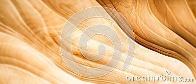 Abstract bright brown wooden deco glamour decor panel tile wall texture with geometric shapes - Wood waves structure, AI Stock Photo