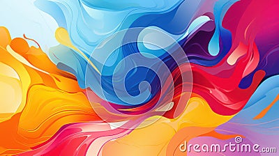 Abstract bright color background in Figuration Libre style created with Generative AI Stock Photo