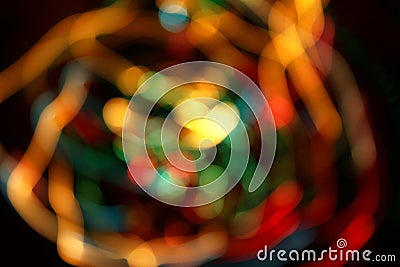 Abstract bright colorful chaotic motion blurred lights background Stock Photo
