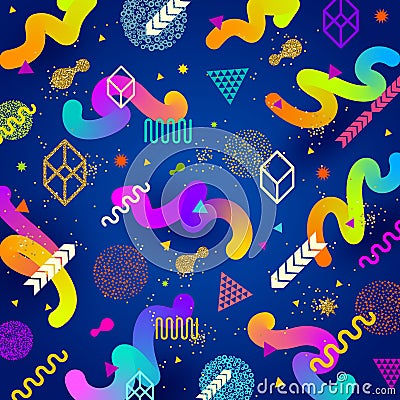 Abstract bright background with multicolored geometric shapes Vector Illustration