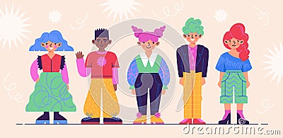 Abstract bright people Vector Illustration