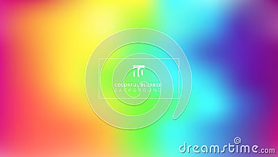 Abstract bright rainbow color smooth blurred gradient mesh background. Vector Illustration