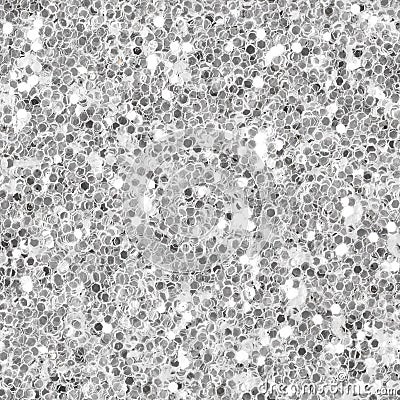 Abstract bright silver, white, black glitter background. Seamless square texture. Tile ready. Stock Photo