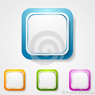 Abstract bright square stickers Vector Illustration