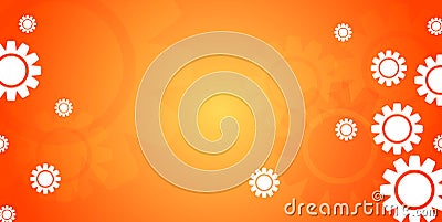 Abstract bright tech banner design with gears Vector Illustration