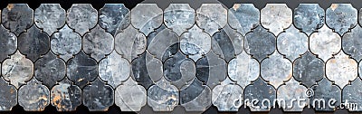 abstract bright wjite gray mosaic tile wall texture background arabesque moroccan marrakech vintage retro ceramic tiles pattern Stock Photo