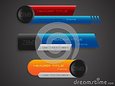 Abstract broadcast news lower thirds template Vector Illustration