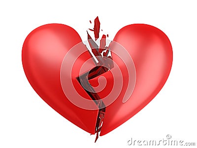 Abstract broken heart Cartoon Illustration