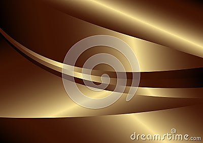 Abstract Brown Gold and Black Gradient Wave Background Stock Photo
