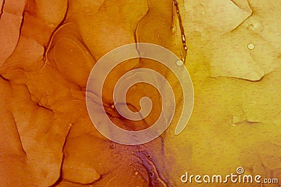 Abstract Brown and orange background. Alcohol Ink Artwork. Modern contemporary art Stock Photo