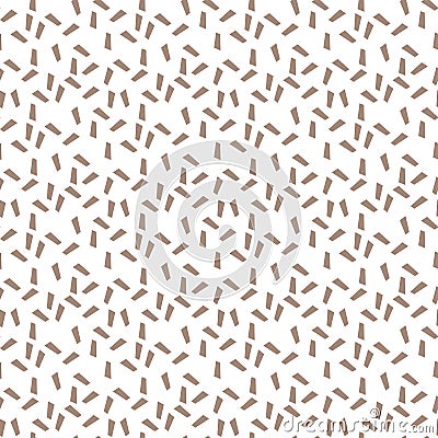 Abstract brown pattern. Short dashes of different sizes. Vector graphics Doodle seamless. Stock Photo