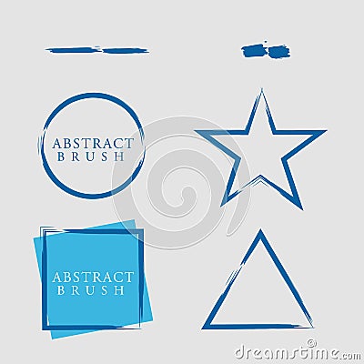 Abstract Brush Circle Triangle Star Rectangle Shape Design Template Vector Illustration