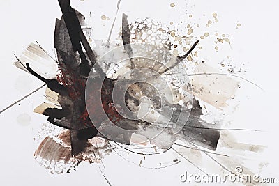 Abstract brush painting Stock Photo