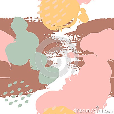 Abstract brush Seamless Patterns Vector Illustration