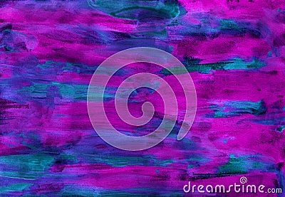 Abstract brushstrokes of fucsia pink blue paint smear brush. Cartoon Illustration