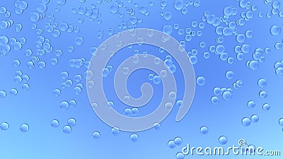 Abstract Bubbles Rising On Light Blue Background Stock Photo