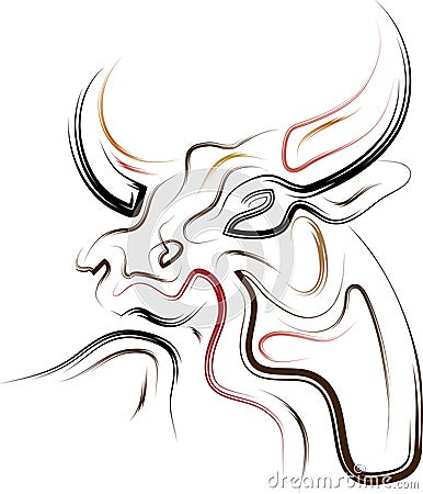 Abstract Bull Vector Illustration