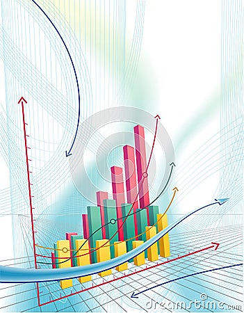 Abstract business graph Cartoon Illustration