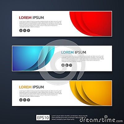 abstract business header or banner template set with geometric shapes illustration Vector Illustration