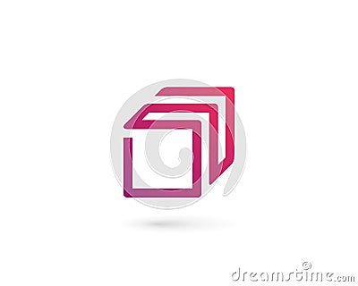 Abstract business logo icon design with cube letter O Vector Illustration