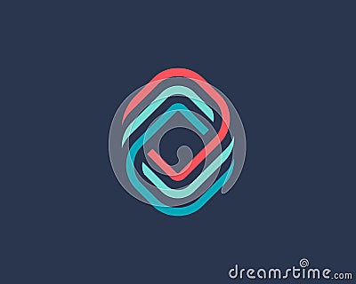 Abstract business logo icon design with letter O Vector Illustration