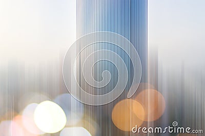 Abstract business modern city urban futuristic architecture background. Real estate concept, motion blur, reflection in Stock Photo