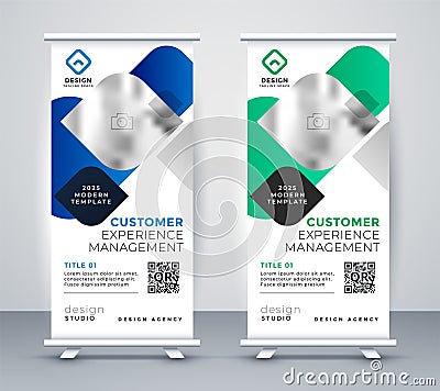 Abstract business professional roll up banner design Vector Illustration