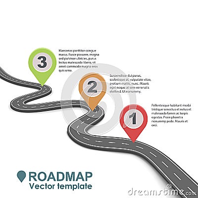 Abstract business roadmap infographic design. Vector Illustration